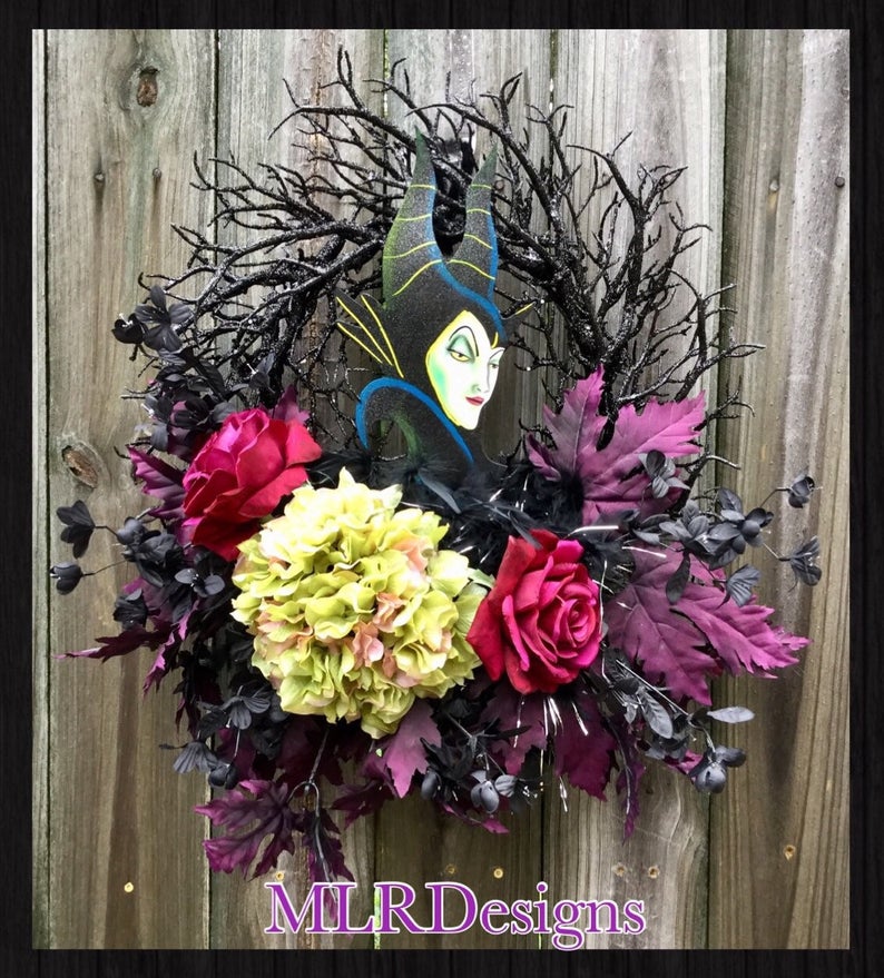 Wicked with Halloween door wreath